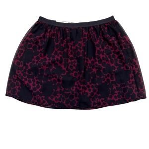 GAP Women's Skater Floral Skirt Burgundy/Black Size Medium - NWT